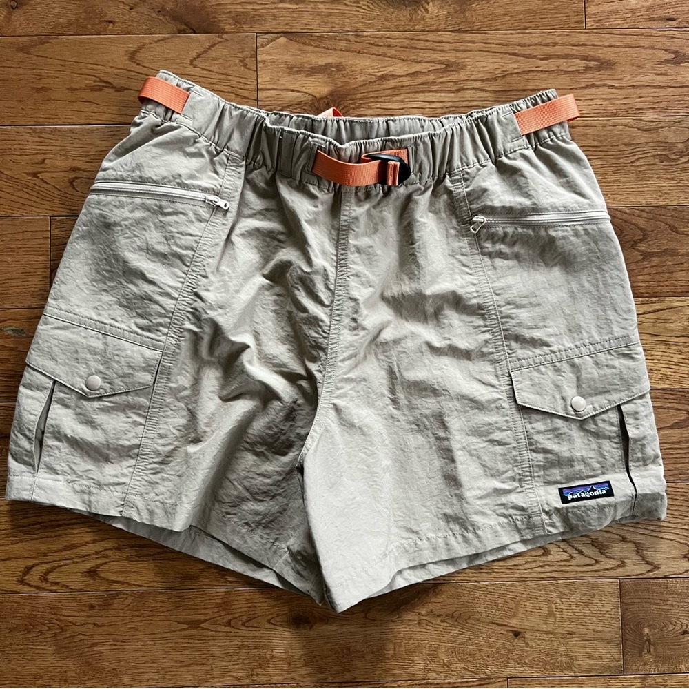 Retro style Patagonia Shorts Beige with Orange Accents